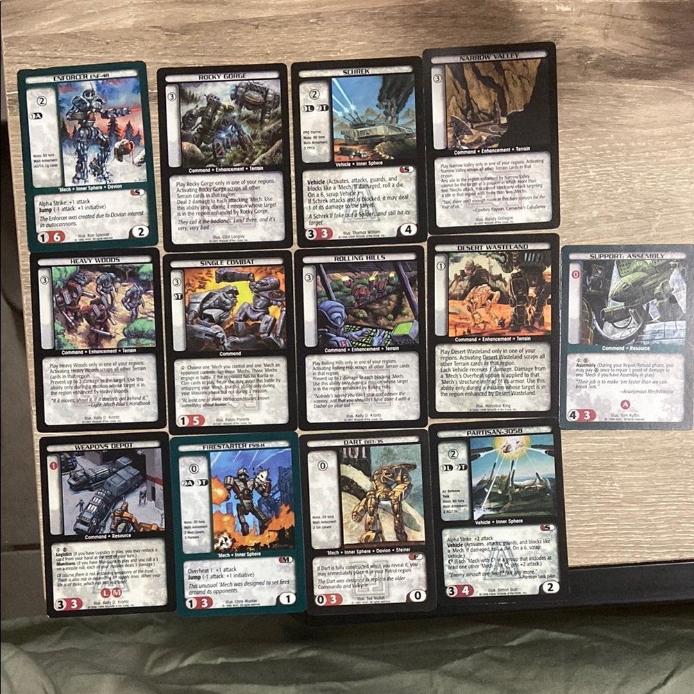 Vintage 1996 BattleTech TGC Out of Print Card Lot of 13